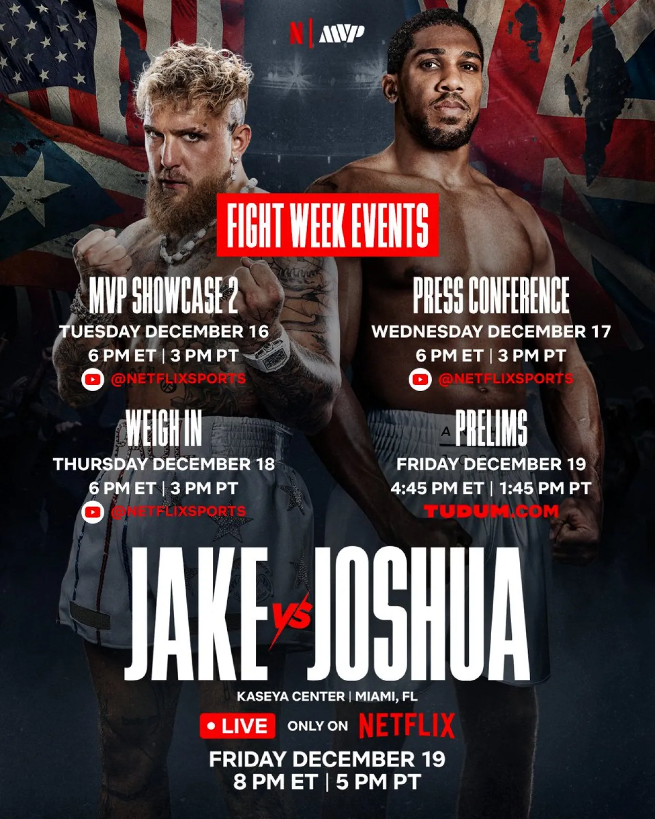 Jake Paul vs Anthony Joshua Heavyweight Boxing Clash Livestreams on Netflix This Friday