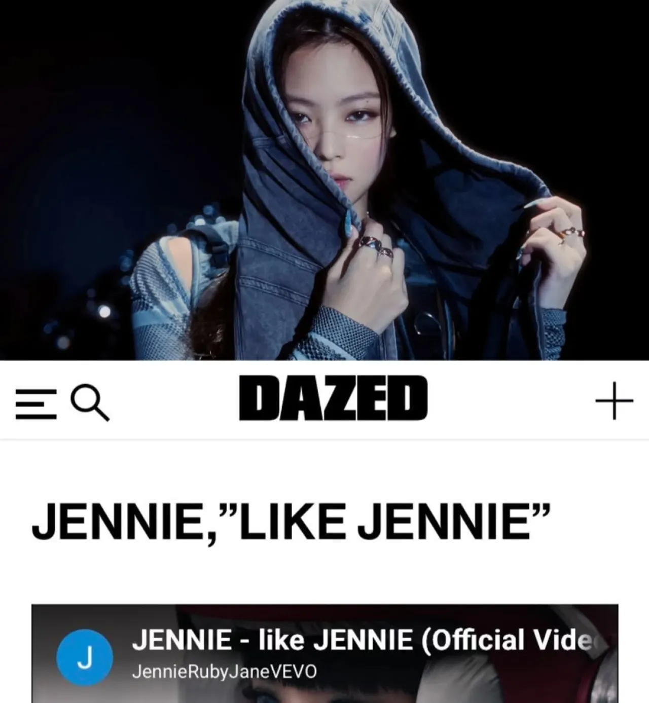 DAZED Magazine Names JENNIE's like JENNIE a Top K-Pop Song of 2025