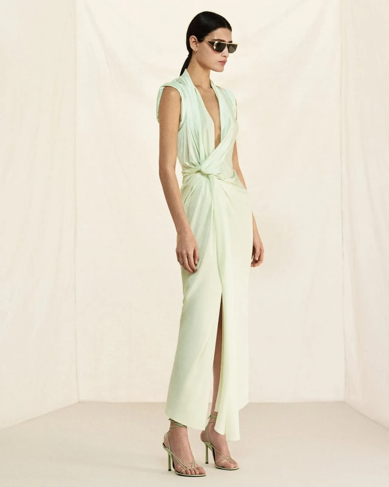 Victoria Beckham Debuts the 'Twist Dress' in Signature Aloe Shade for New Season