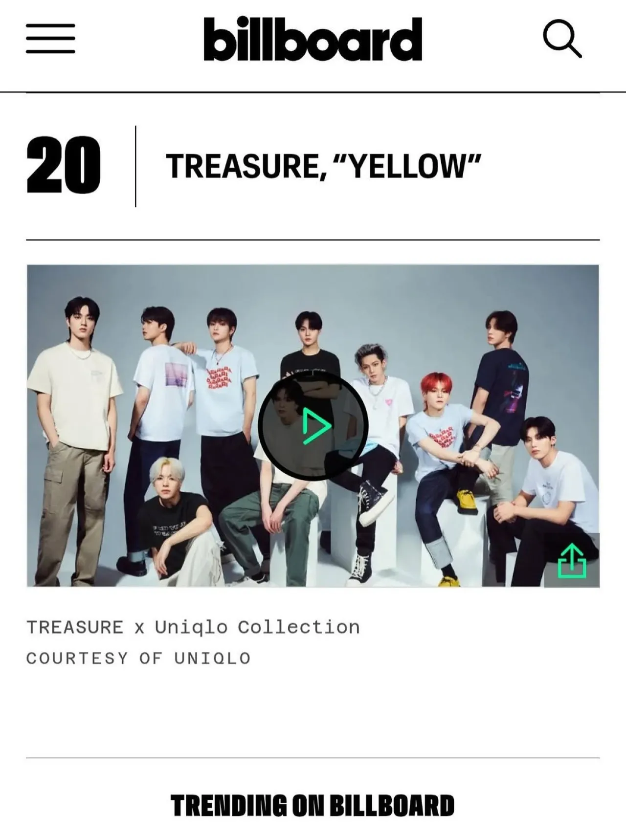 TREASURE's 'BONA BONA' Ranks on Billboard's 2025 Best K-Pop Songs List