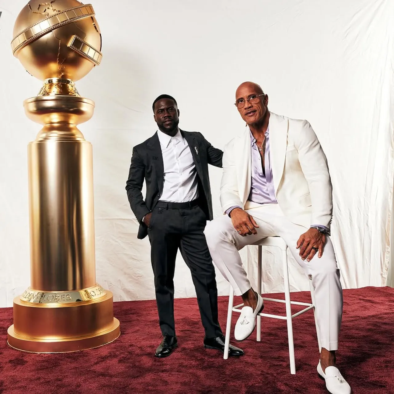 Dwayne Johnson and Kevin Hart Celebrate First-Ever Golden Globes Nominations