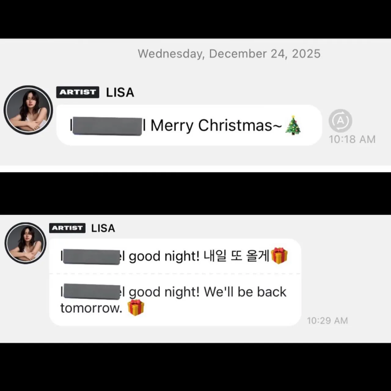 BLACKPINK's LISA Shares Festive "Merry Christmas" Update with Fans