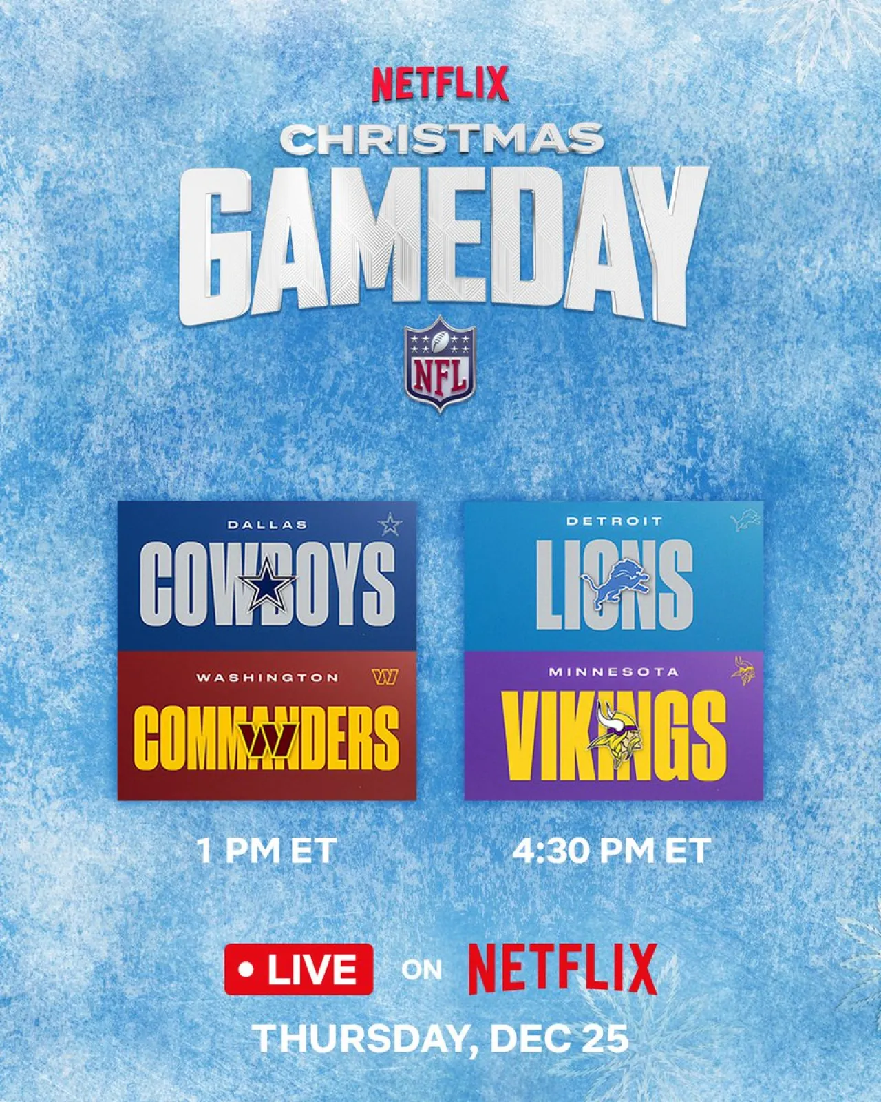 Netflix to Stream NFL Christmas Day Football Games Live for the First Time