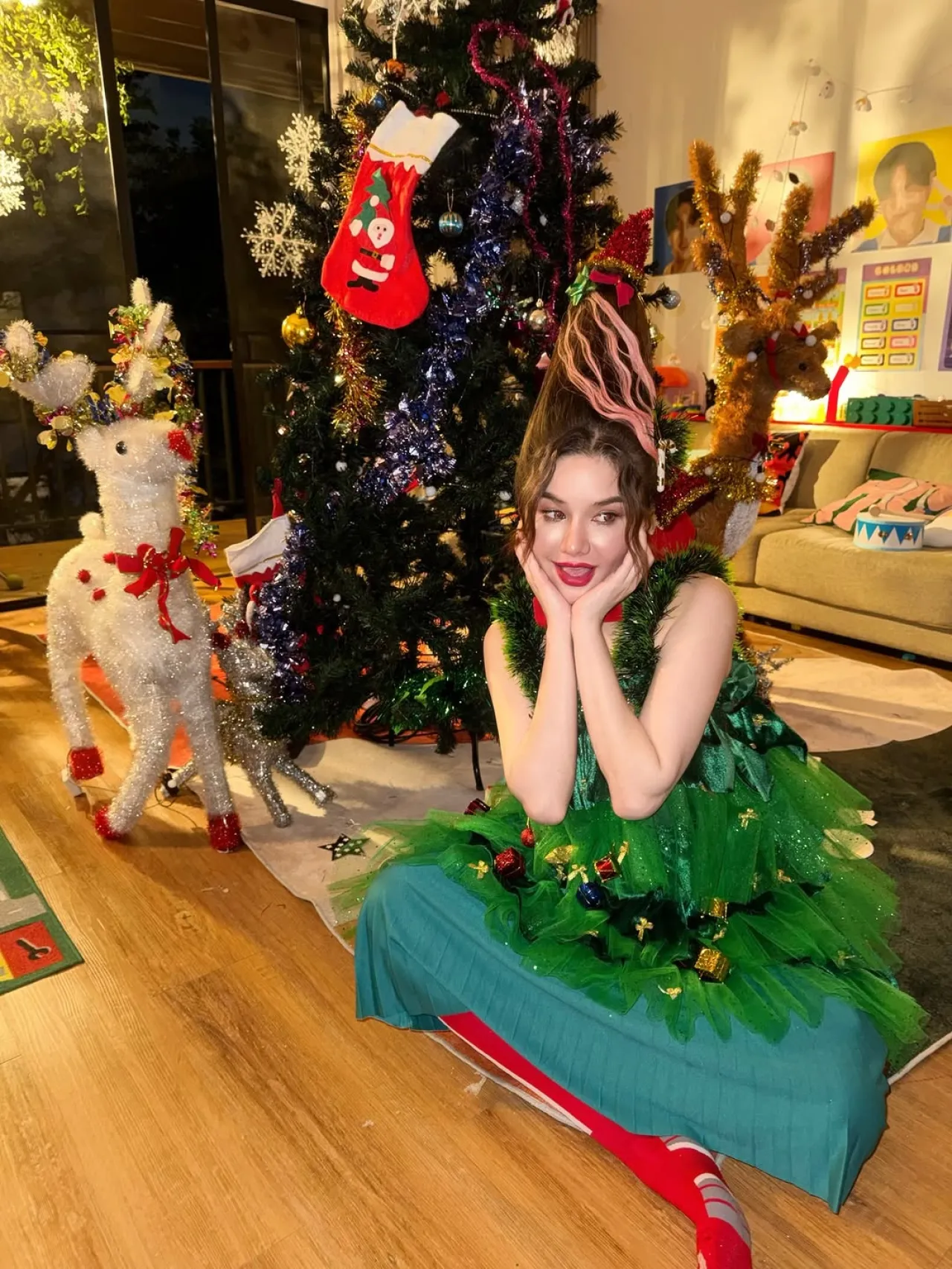 Traditional Thai Christmas Tree Crafted from Banana Stems and Sticky Rice